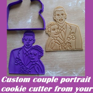 Custom cookie cutter, Couple cookie cutter, Wedding gift for couple, personalized cookie cutter, Anniversary gift cookie cutter, Face cookie