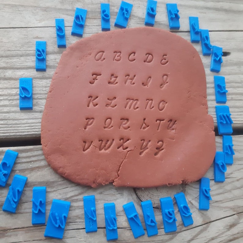 English Alphabet Letters Polymer Clay Pottery ABC Stamps Set Etsy