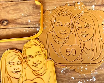 Custom Face Cookie Cutter – Personalized Gift for Couples, Weddings, and Birthdays