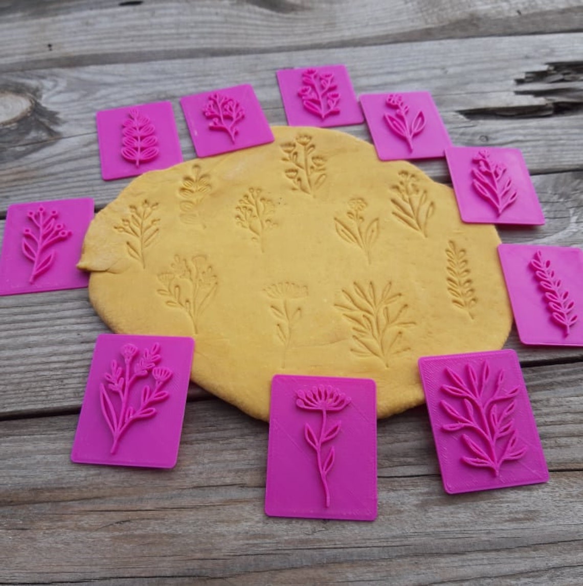 Polymer clay stamps Botanical stamp Polymer clay leaves Etsy