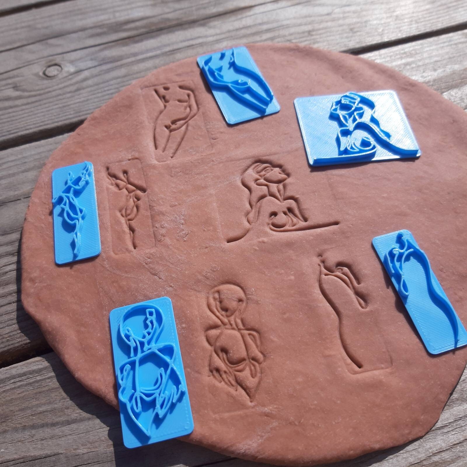 Polymer Clay Female Body and Abstract Face Stamp Texture Etsy