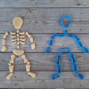 Skeleton cookie cutter set, skeleton stamp, skeleton clay cutter, puzzle cookie cutters, skeleton stamps, full skeleton cutter, Halloween