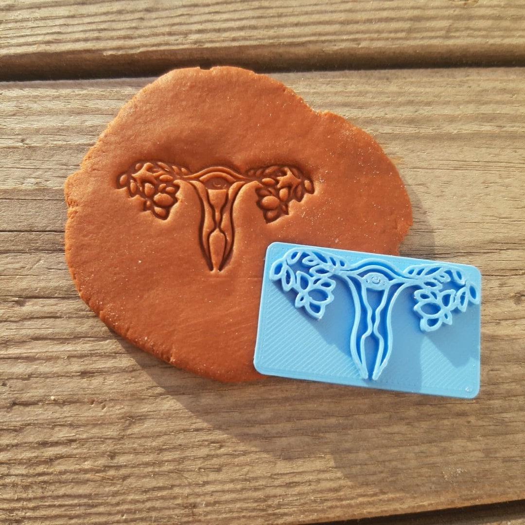 Uterus Clay Emboss Stamp, Bohemian Feminist Polymer Clay Stamp, Female