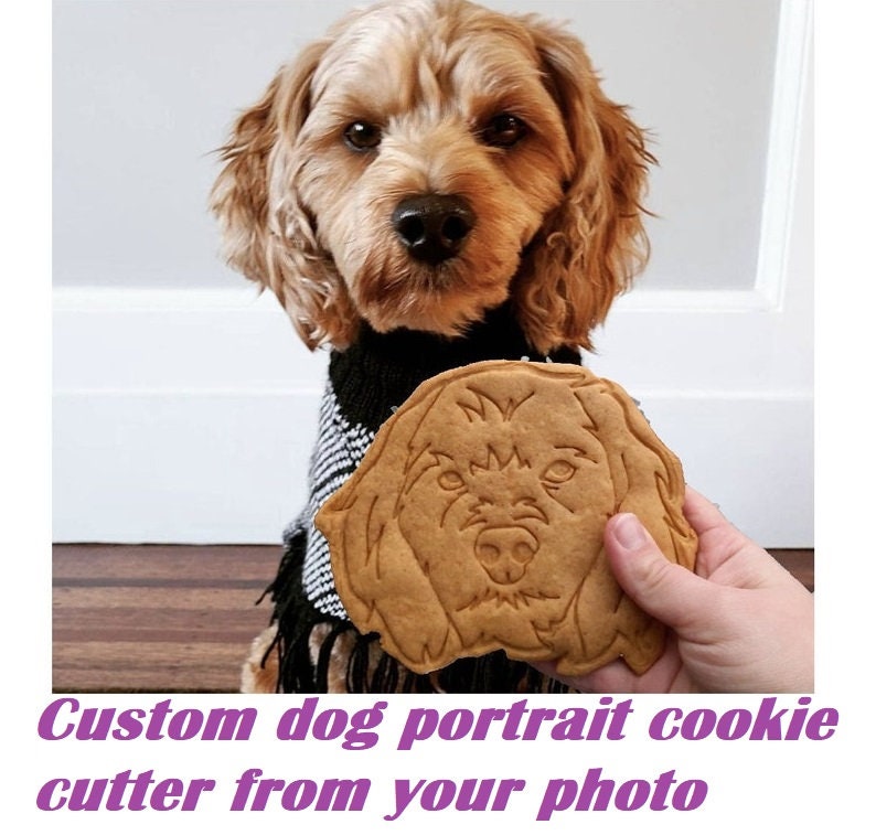 Personalized pet cookie cutter, Custom dog or puppy face cookie cutter, Custom pet cookie cutter, Your dog custom face portrait from photo