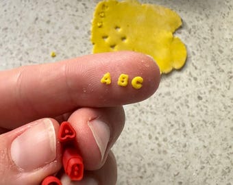 Mini Tiny Alphabet Cutter Set, Smallest Letter Cutters, Micro Clay Cutters, Polymer Clay Alphabet, Fondant Letter Stamp for Jewelry Tools