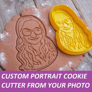 custom cookie cutter, custom portrait cookie cutter, photo cookie cutter, custom face cookie cutter, personalized cookie cutter, portrait image 1