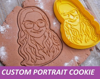 custom cookie cutter, custom portrait cookie cutter, photo cookie cutter, custom face cookie cutter, personalized cookie cutter, portrait