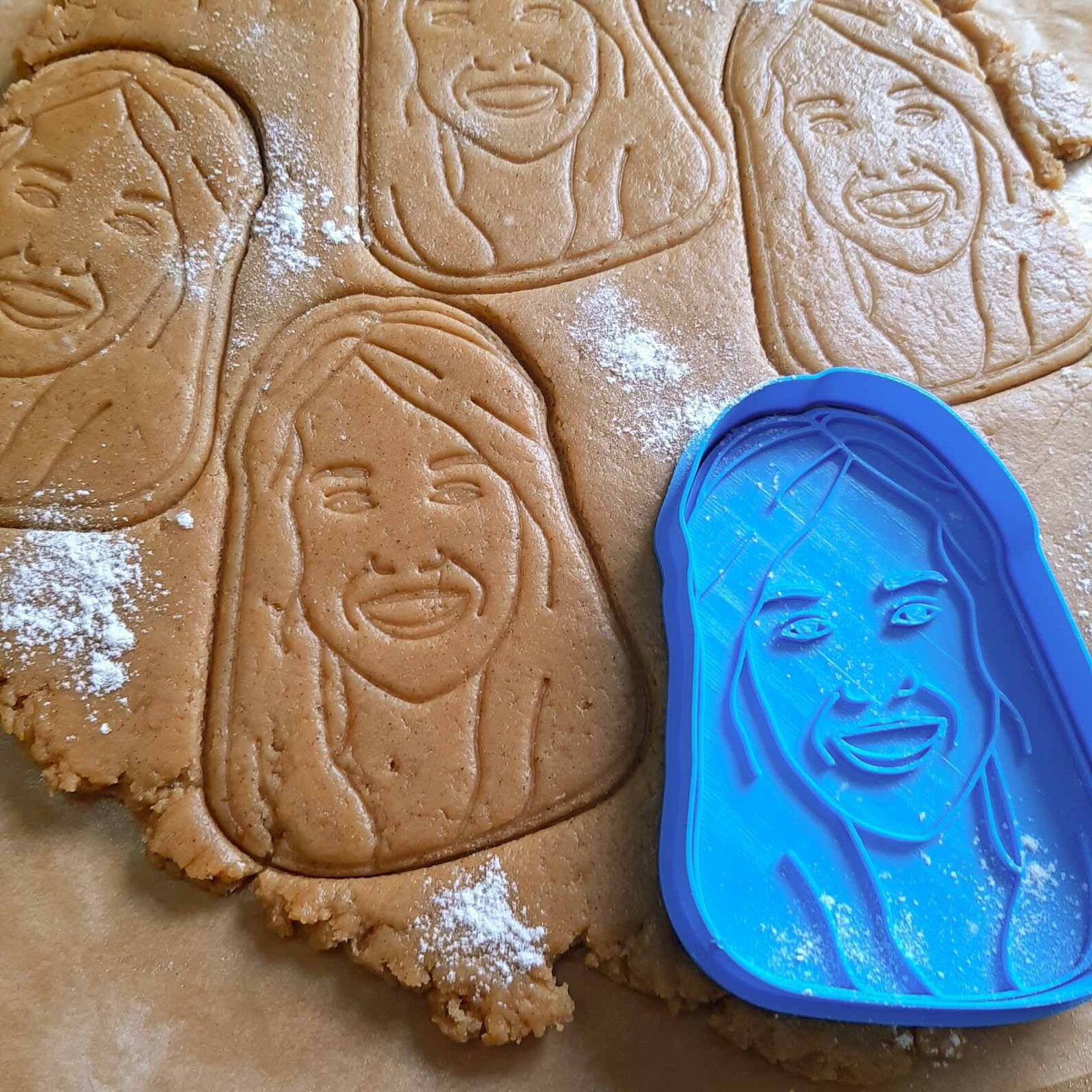 Custom Face Cookie Cutter Your Face on a Cookie Portrait Etsy