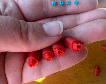 Mini Shape Clay Cutter and Tiny Alphabet Stamps, Micro Letter Set for Clay Jewelry and Fondant