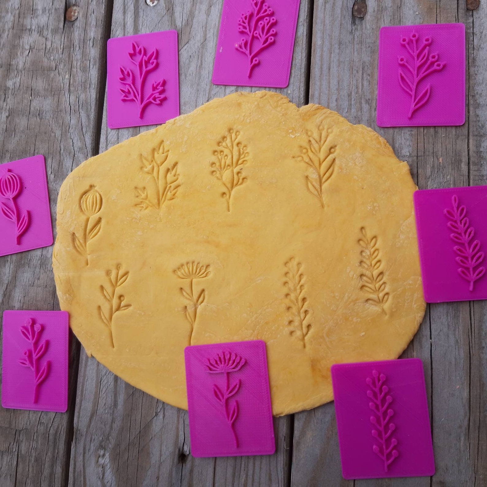 Flowers Clay Stamps Set Leaf Stamps for Clay Leaves Stamp Etsy