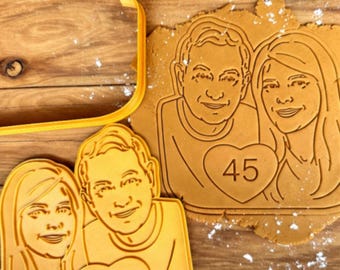 45th Anniversary Couples Gift, Custom Photo Cookie Cutter, Personalized Face Portrait, We Still Do Idea, Present For Parents