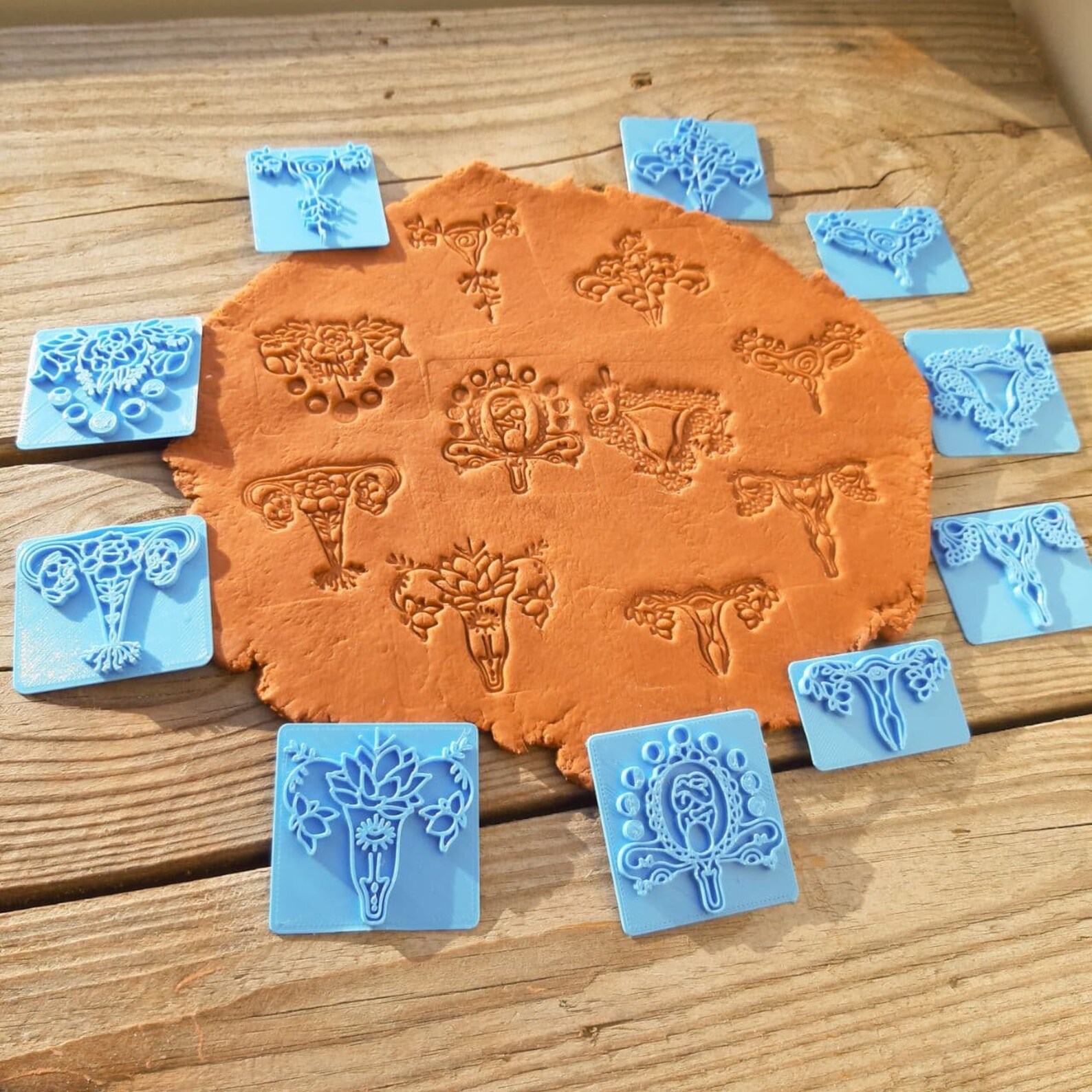 Female clay stamp bohemian feminist polymer clay stamp Etsy