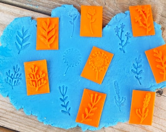 Botanical Leaf Clay Stamps for Polymer Clay Earrings, Nature Jewelry and Pottery Texture