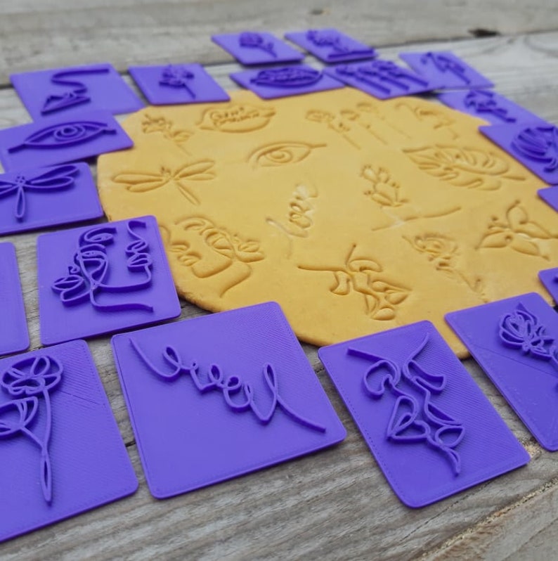 Clay stamps Modern polymer clay stamps Polymer clay stamp Etsy