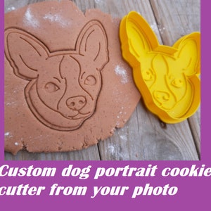 Custom pet cookie cutter, Custom dog cookie cutter Animal portrait gift Personalized dog face cookie cutter Dog face cookie stamp from photo