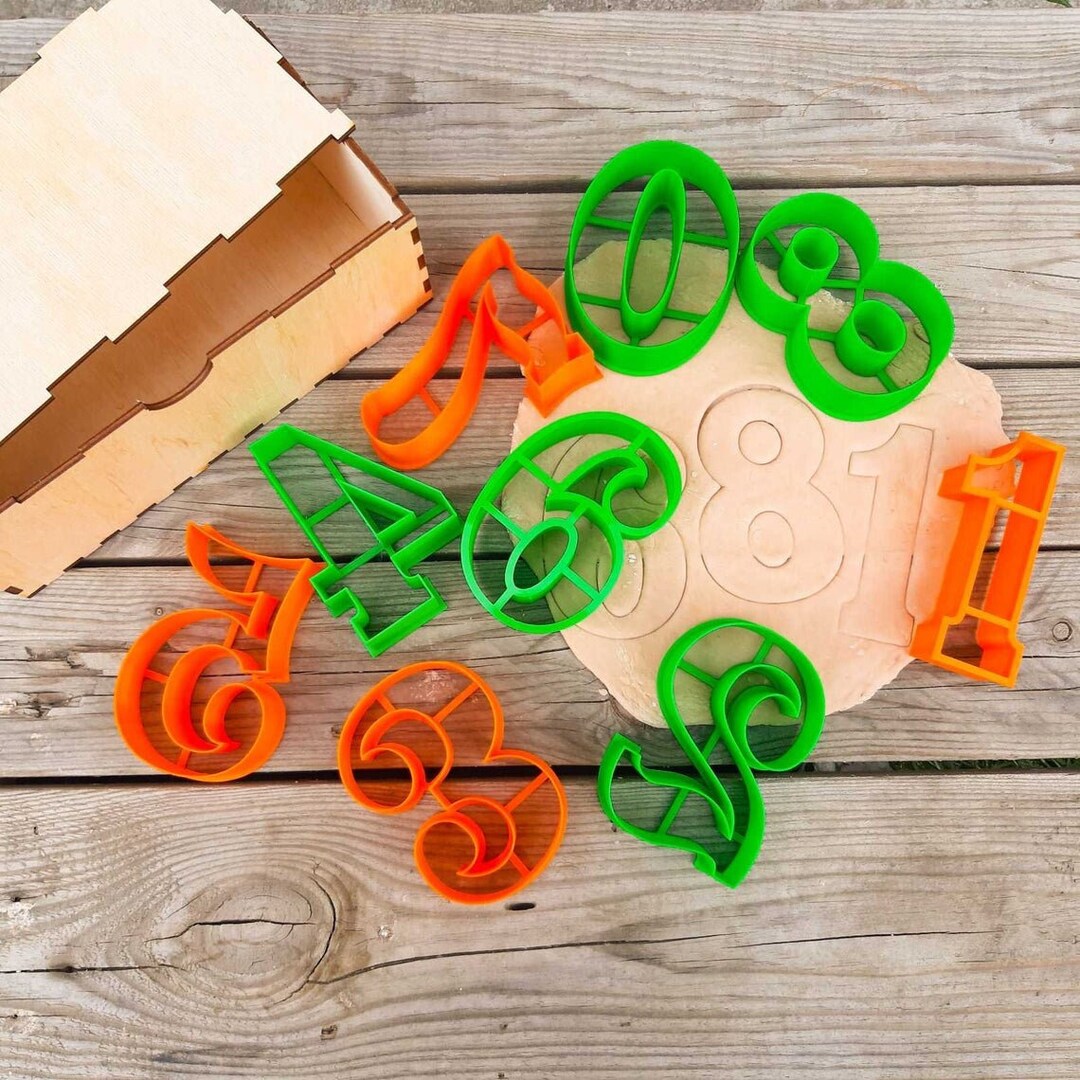 Full Number Set Cookie Cutters, Large Number Cookie Cutter, 9pcs Number Cutter, Classic Numbers