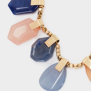 &quot;Falso Geometrico Lucrezia&quot; choker necklace in brass, resin and central hard stone
