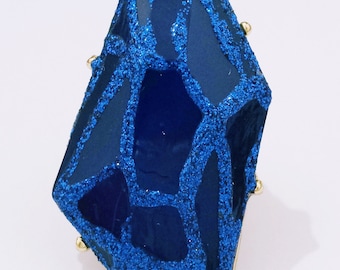 Maxi "Garb" ring in brass, resin and acrylic