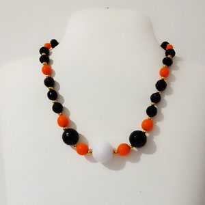 &quot;Aertas&quot; Necklace in Onyx and Vintage Venetian Glass