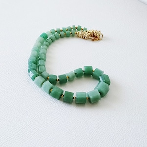 &quot;Imperial Dragon&quot; short necklace in jade and steel