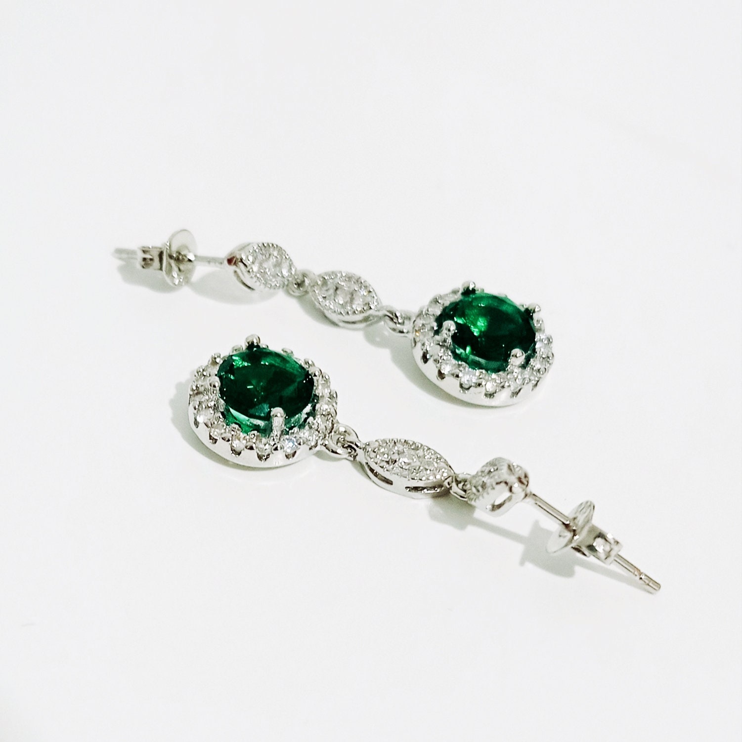 Groene edelstenen oorbellen kopen - Green Aventurine Grape – Zhen Zhu