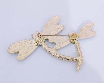 Classico "libellula Spilla Con Inserto Fliederfarbenem Strass (argento - Foto 10