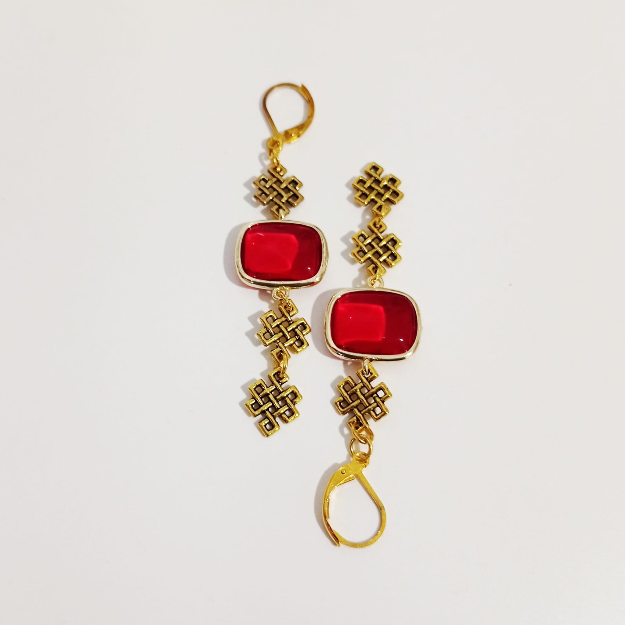 Orecchini In Oro Giallo 9 Carati Con Design Celtico - Fatti A Mano UK - In Confezione Regalo