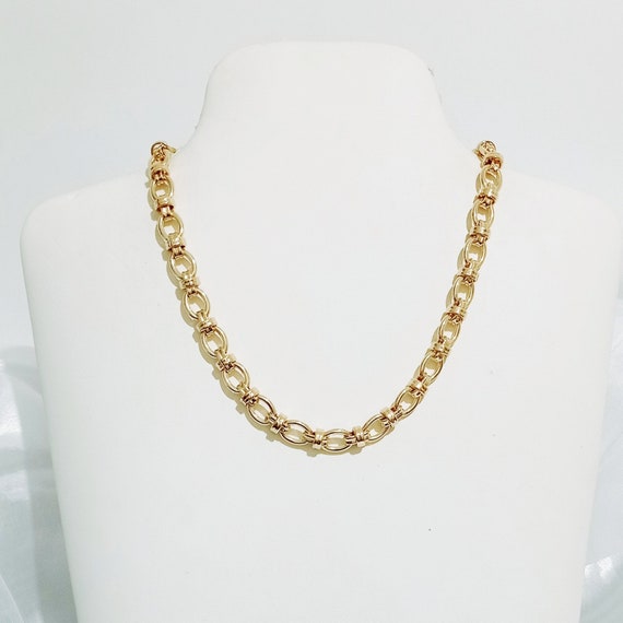 Collana GRACE I Metalli .019 Maglie Metallo Dorato, Onici E Ciondolo G Perla Onice - Foto 10