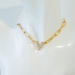 &quot;Concerto&quot; Short Choker Necklace with Zirconia