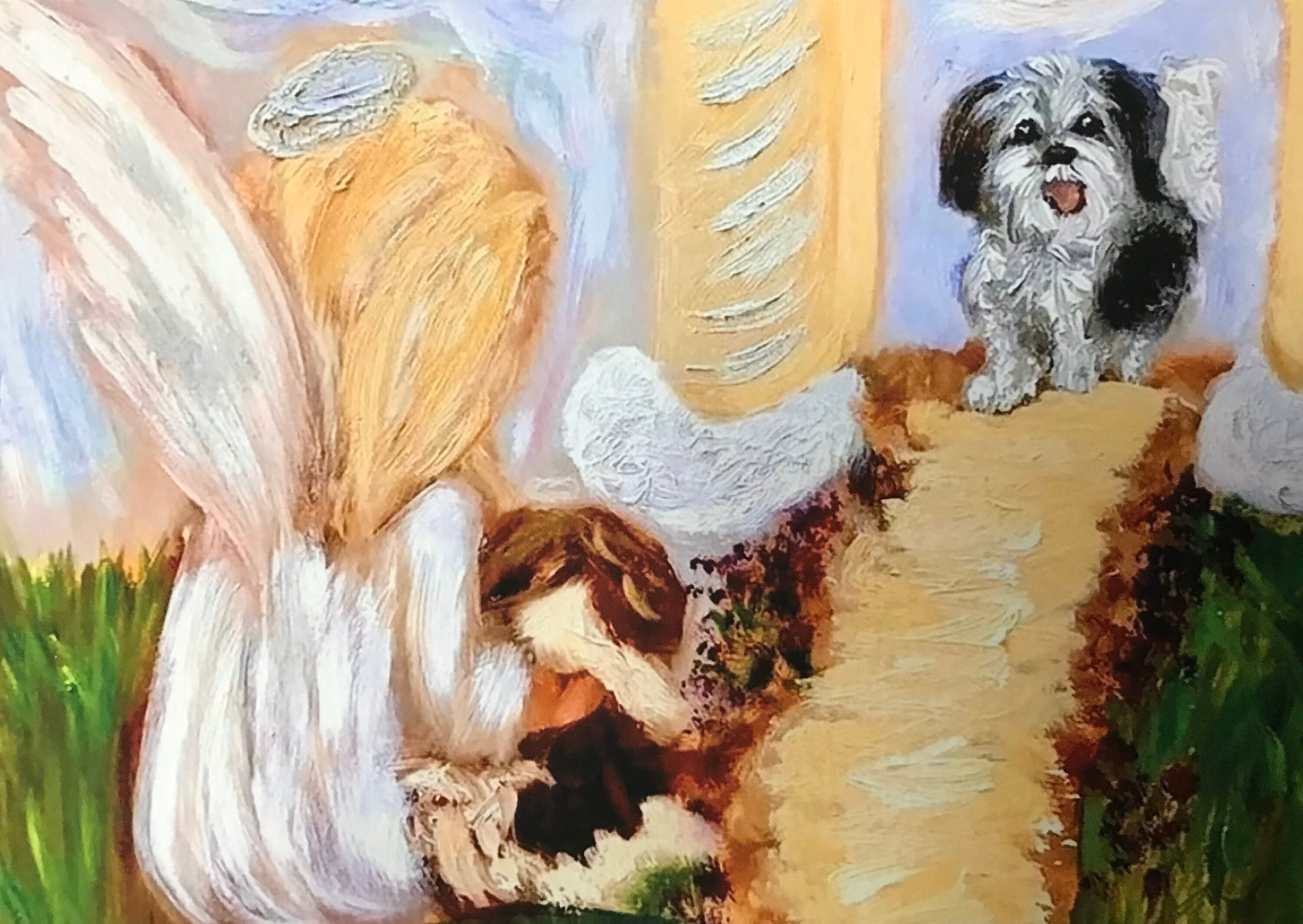 Shih Tzu Dog Art PRINT 8x10 Angel Welcome to Heaven | Etsy