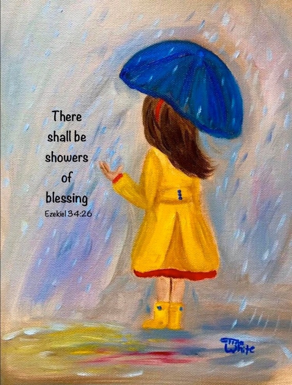 There Shall be Showers of Blessing Christian Art Inspirational Etsy