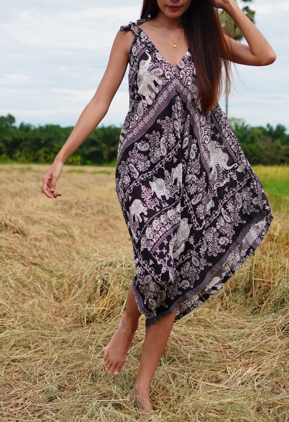 boho elephant print romper boho elephant print romper