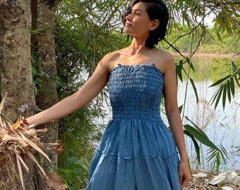 long strapless sundress