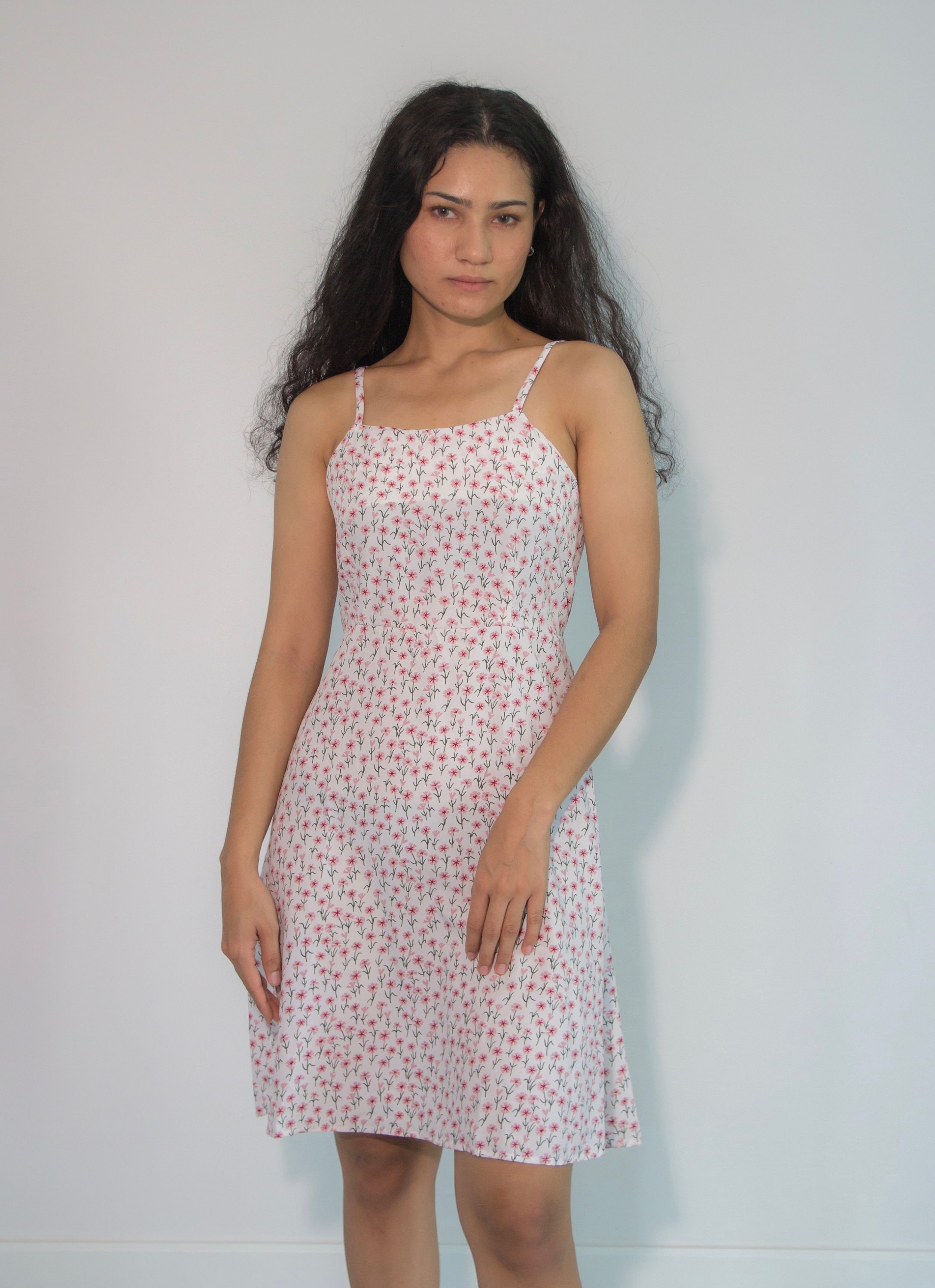 Mini Floral Dress Floral Print Mini Dress White Floral Mini Dress Sundress Beachwear Summer Dress Tie