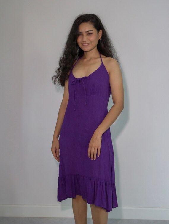 purple sundress women's