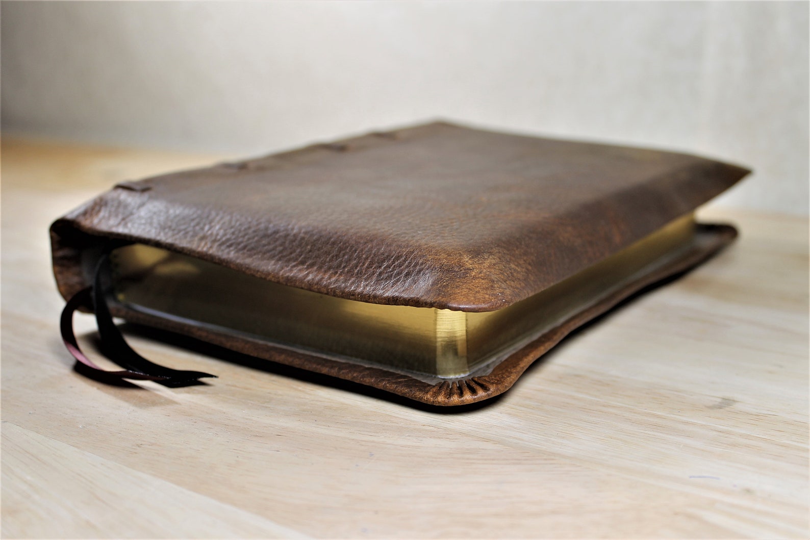 Leather Bible KJV Antique Cowhide Etsy
