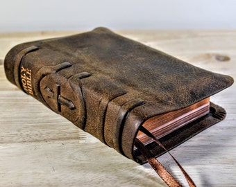 Leather Bible KJV Compact - Volcanic Kodiak