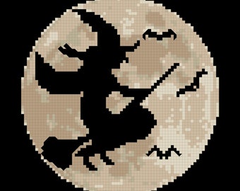Flying Witch Cross-Stitch PATTERN