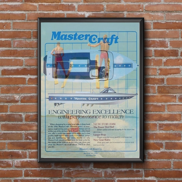 master craft water ski poster