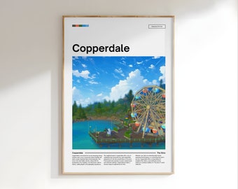 Die Sims 4 Copperdale Digitaler Download | Erinnerungen eines Sim |Minimal Game Art|Cozy City Poster |Spiel Inspiriert |Gaming Poster Plumbob Sims