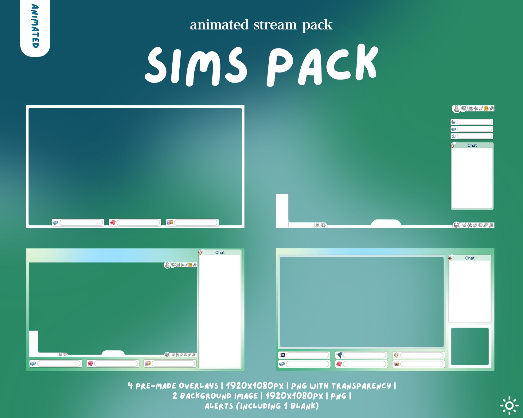 SIMS Inspired Light Stream Overlay | Animated Stream Overlay Pack ...