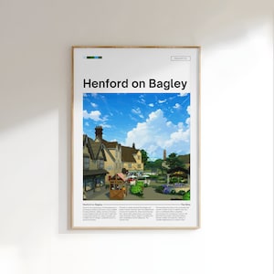 The Sims 4 Henford on Bagley Digital Download | Memories of a Sim |Minimal Game Art|Cozy City Poster |Inspired |Gaming Poster Plumbob Sims