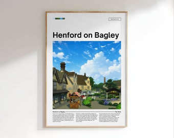 The Sims 4 Henford on Bagley Digital Download | Memories of a Sim |Minimal Game Art|Cozy City Poster |Inspired |Gaming Poster Plumbob Sims
