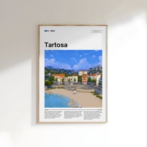 The Sims 4 Tartosa Digital Download | Memories of a Sim |Minimal Game Art|Cozy City Poster |Game Inspired |Gaming Poster Plumbob Sims