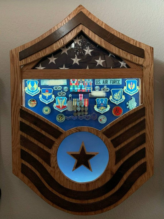 Air Force Stripes Shadow Box Etsy