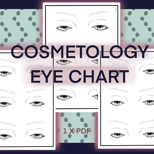 Blank MAKEUP EYECHART | cosmetology teacher | makeup practice | makeup instructor | Face charts |  beauty school | makeup artist sheets