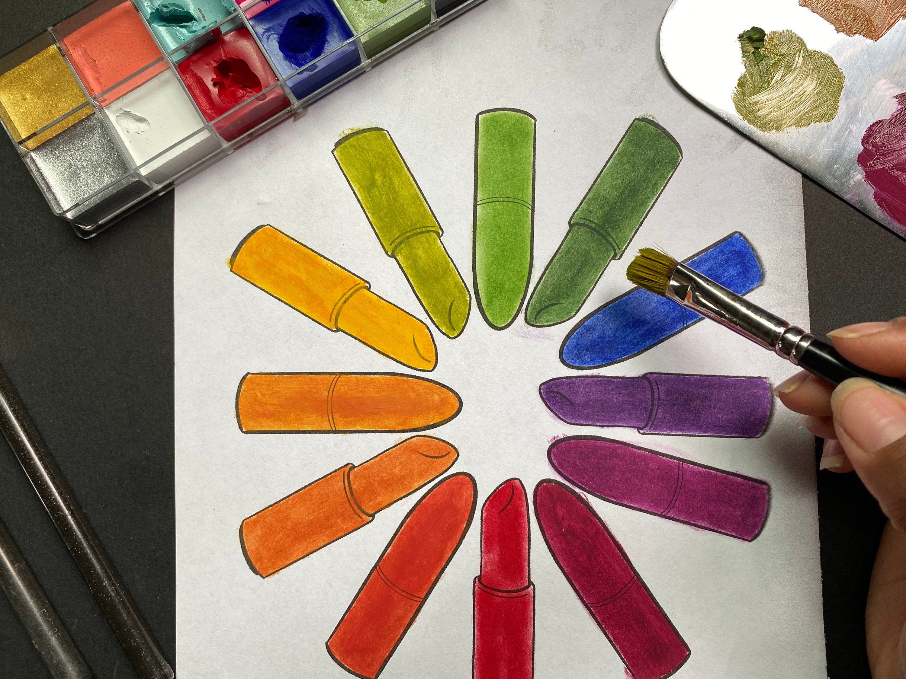 Color Theory Worksheet | Makeup Artist Coloring Pages (PDF) - Etsy