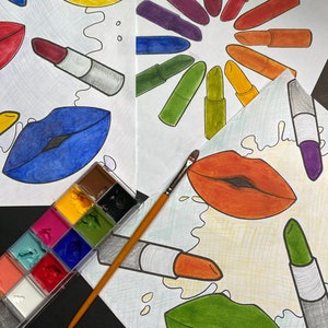 Color Theory Worksheet | Makeup Artist Coloring Pages (PDF) - Etsy