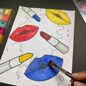 Color Theory Worksheet | Makeup Artist Coloring Pages (PDF) - Etsy