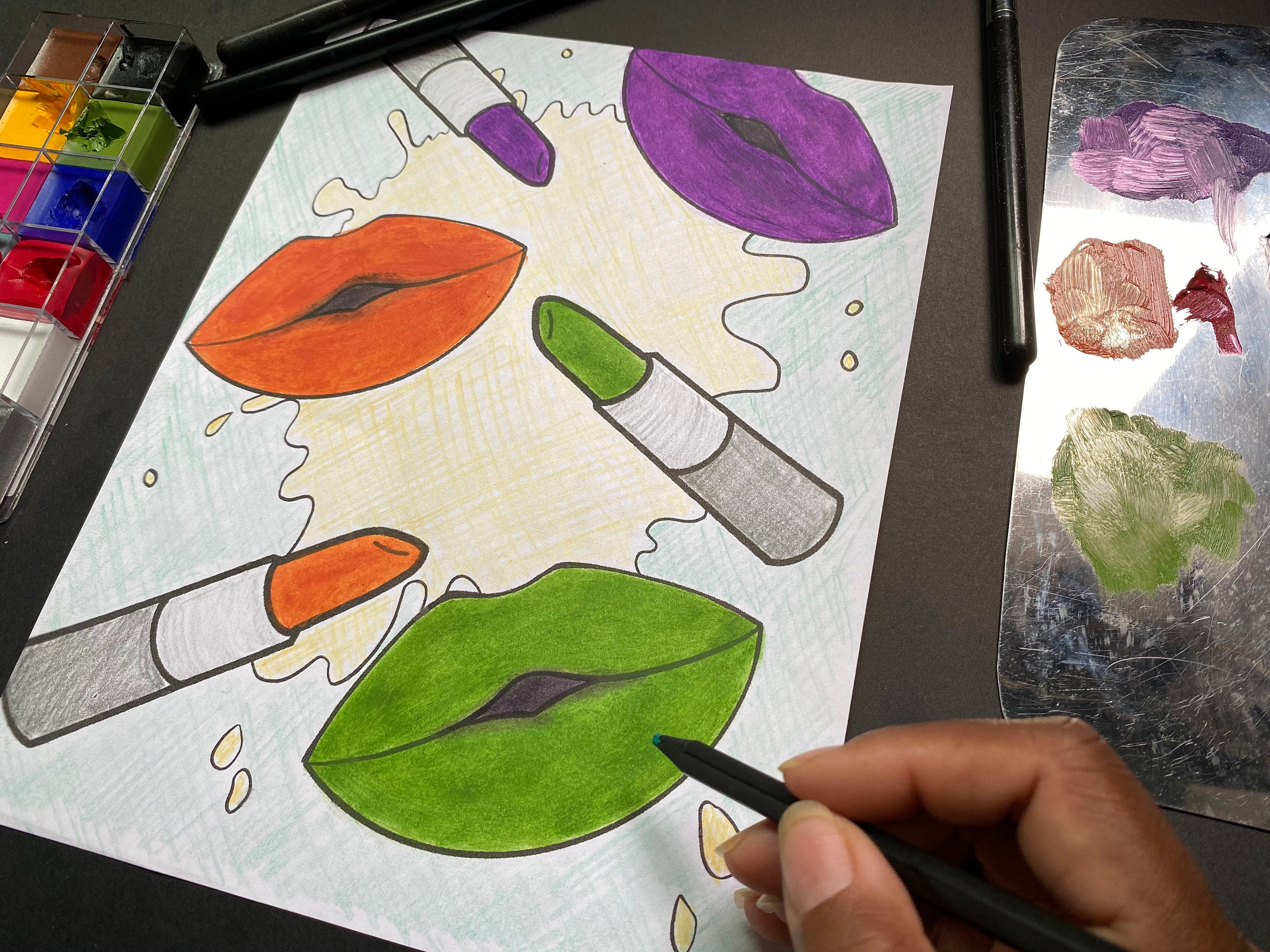 Color Theory Worksheet | Makeup Artist Coloring Pages (PDF) - Etsy